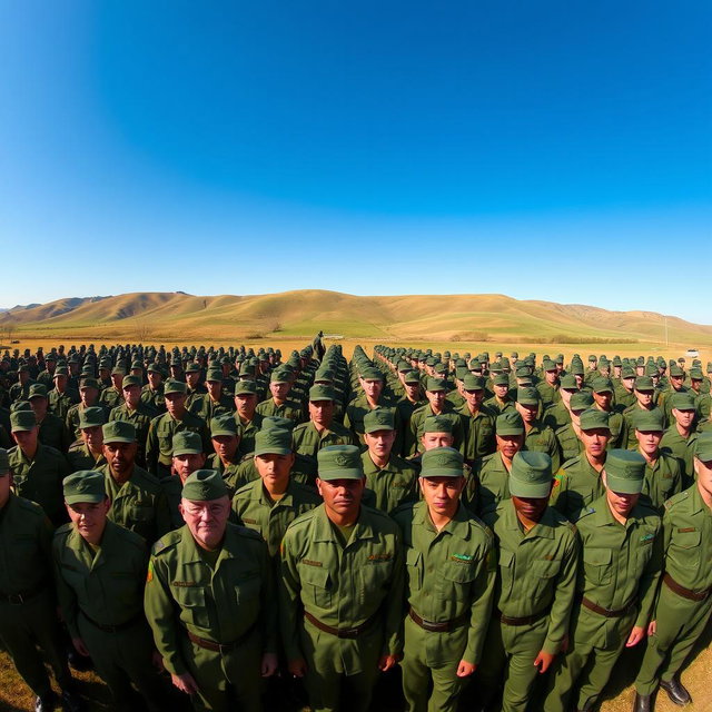 100 Soldiers in Tactical Formation