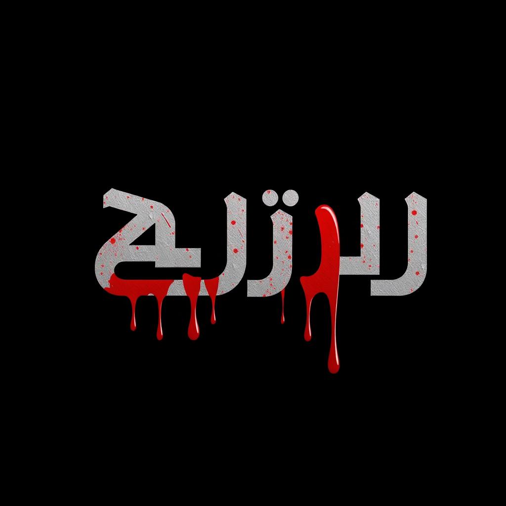A logo design featuring the word 'سرگذشت' (meaning 'story' in Persian) with dripping blood effects