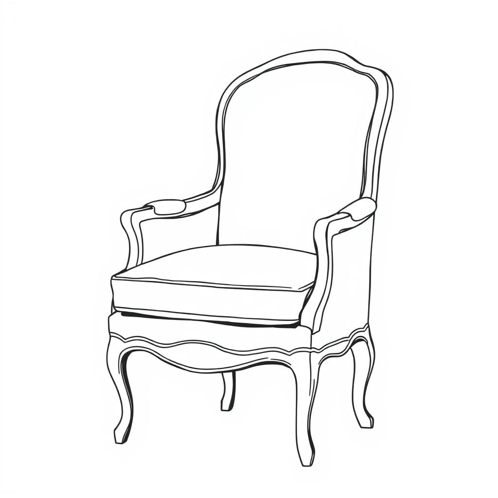 A very basic and natural Louis XV style chair, designed with minimalistic features