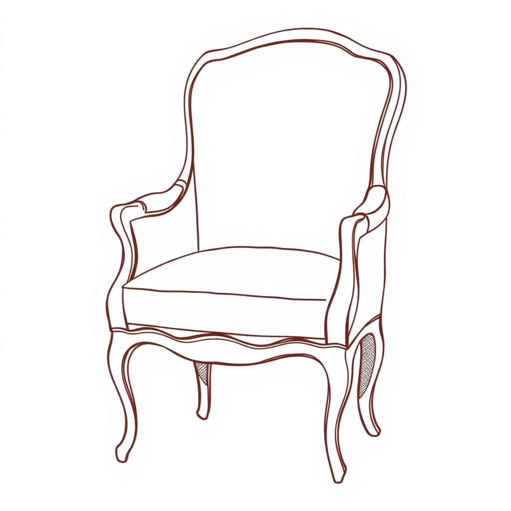 A very basic and natural Louis XV style chair, featuring an uncomplicated and easy design