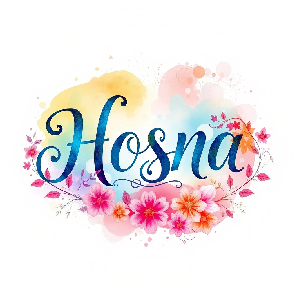 A beautiful artistic representation incorporating the name 'Hosna' into the artwork