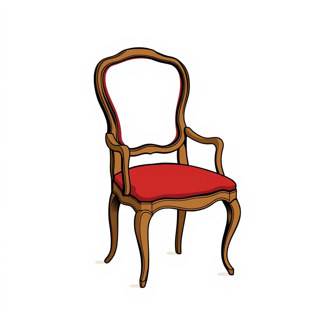 A very basic and natural Louis XV style chair, designed simply with gentle curves and an uncomplicated silhouette