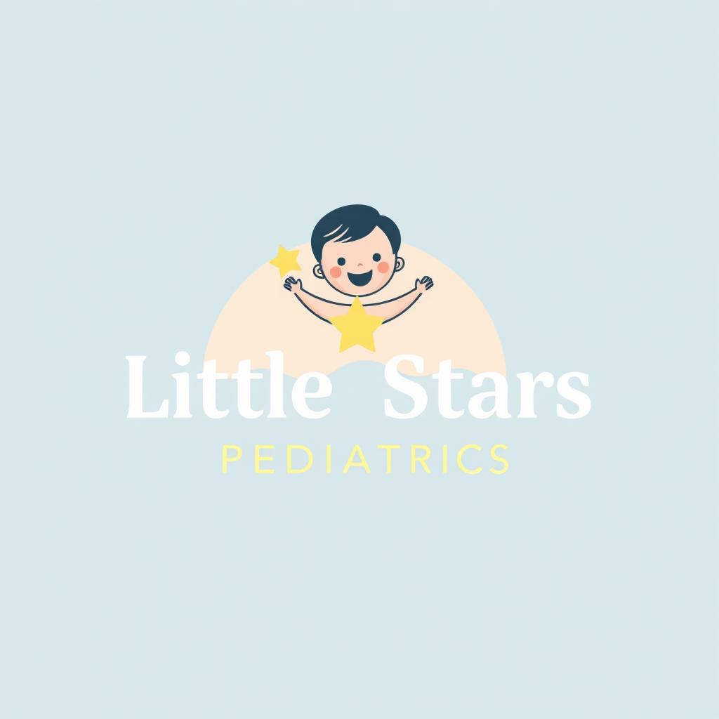 A logo design for a pediatric clinic named "Little Stars Pediatrics"