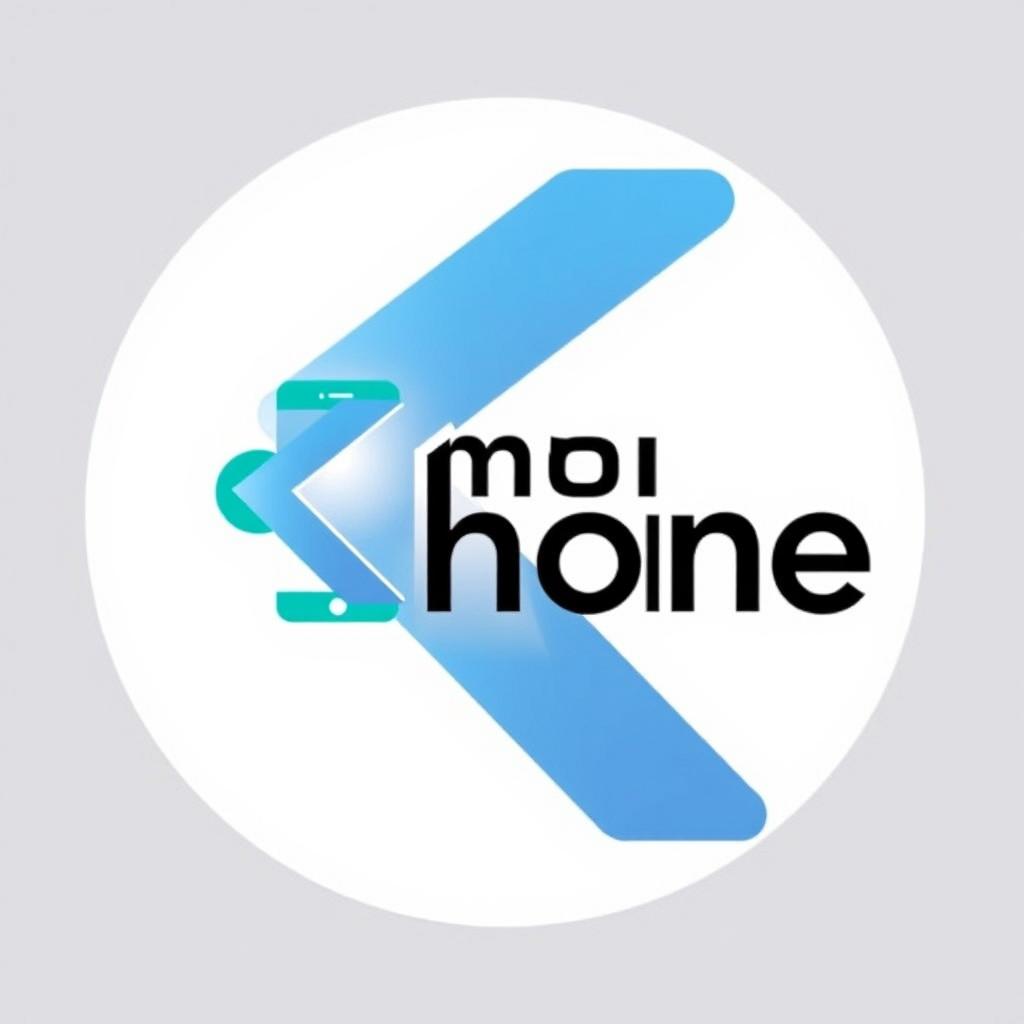 A creative logo design for a mobile phone store, incorporating the letter 'R' creatively blended with a smartphone silhouette