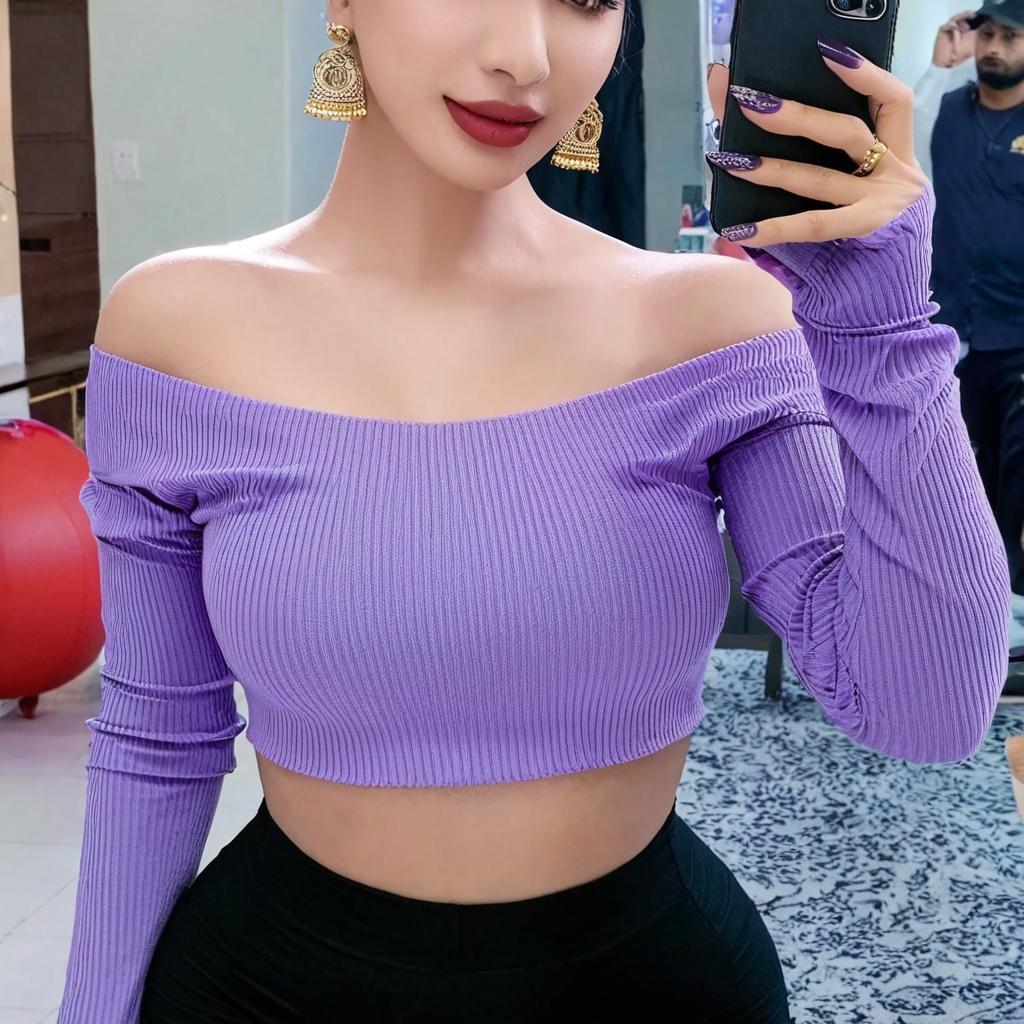 Capture the Moment: Cozy Selfie in Purple