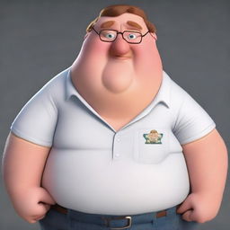 A realistic version of Peter Griffin from Family Guy, maintaining distinctive features but translated into an authentic human representation