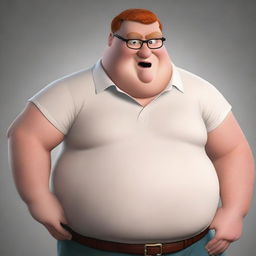 Transform the realistic version of Peter Griffin into a live action character, with natural appearance and movements