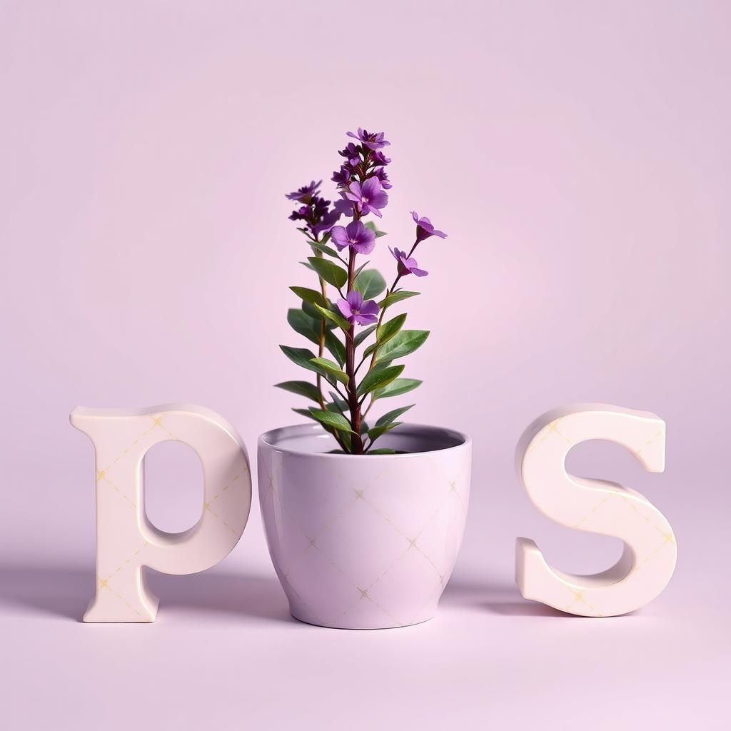A creative composition featuring the letters 'pgs' forming a decorative container
