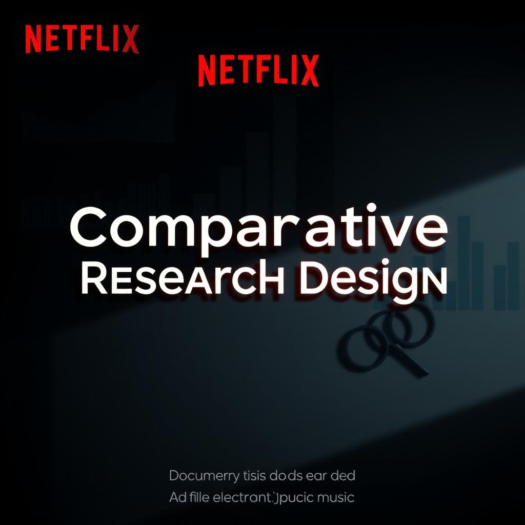 A captivating Netflix theme title screen for a documentary episode titled 'Comparative Research Design'
