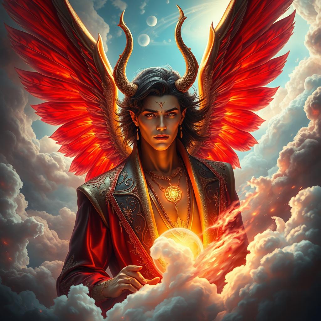 A stunning depiction of Lucifer, characterized by an elegant and captivating presence