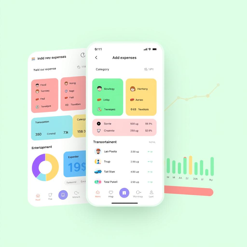 A simple personal expense management app interface designed for users to input their daily expenses