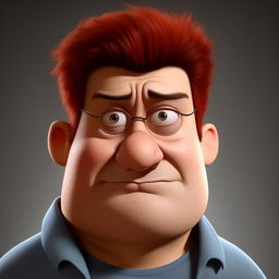 A realistic, non-animated version of Peter Griffin from Family Guy, with notable characteristics but presented as a real person