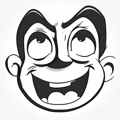 The cartoon character had an amygdaliform face, making it instantly recognizable and memorable.
