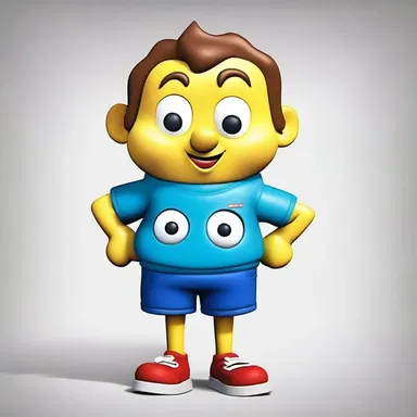 The cartoon character had an amygdaliform face, making it instantly recognizable and memorable.