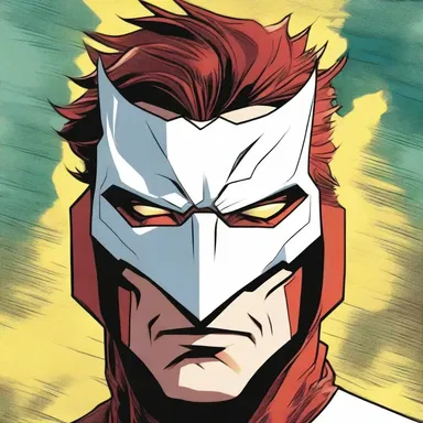 The comic book artist skillfully illustrated the hero's amygdaliform mask, adding depth and character to the artwork.