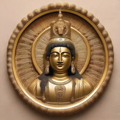 The religious iconography showcased the deity with an amygdaliform halo surrounding their head, representing their divine presence.