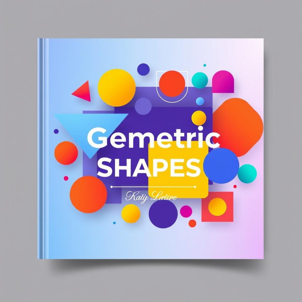 A visually striking book cover design featuring various geometric shapes such as triangles, circles, and squares in vibrant colors