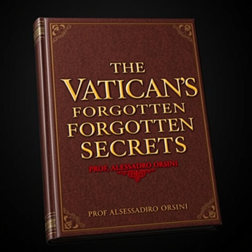 A photorealistic 3D book cover for 'The Vatican's Forgotten Secrets' with the subtitle 'Curated from the lectures of Prof