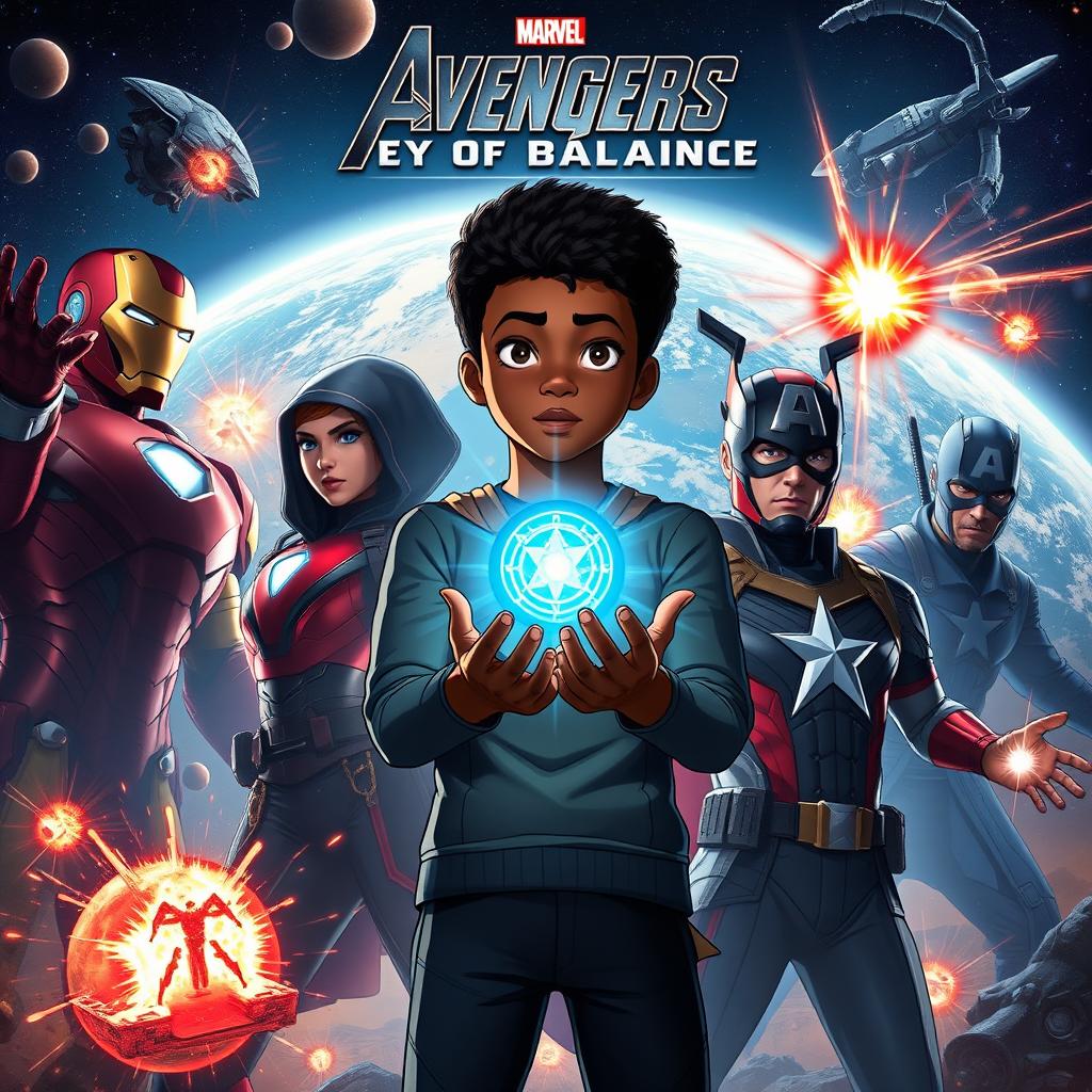 A cinematic poster in hybrid animation (2D and 3D, Seinen style) resembling the movie 'Iron Man: Rise of Technovore'