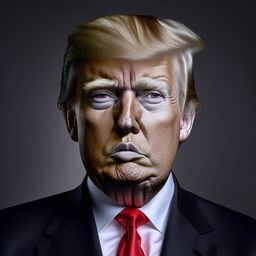 A portrait of Donald Trump, former president of USA, with accurate and realistic features