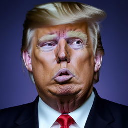 A portrait of Donald Trump, former president of USA, with accurate and realistic features