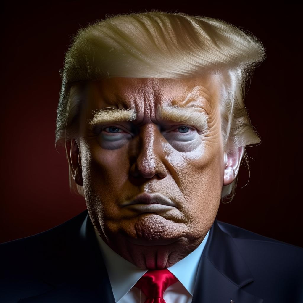 A portrait of Donald Trump, former president of USA, with accurate and realistic features