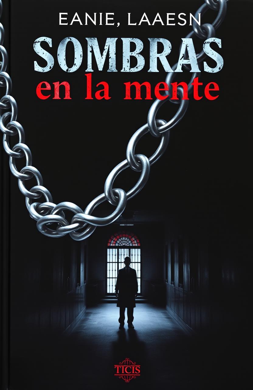 A dark and haunting book cover design featuring an eerie, close-up image of a silver necklace with intricate, twisting patterns glimmering ominously against a black background