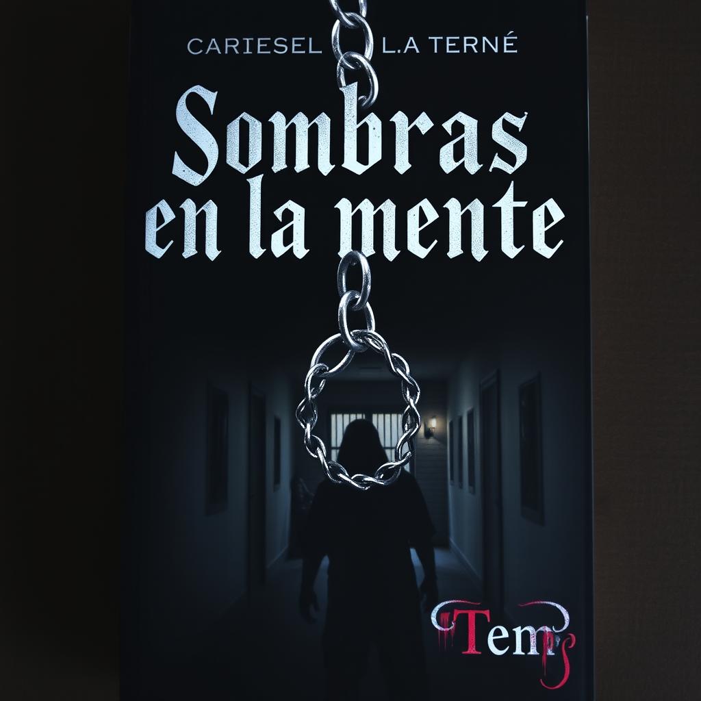 A dark and haunting book cover design featuring an eerie, close-up image of a silver necklace with intricate, twisting patterns that glimmer ominously against a black background
