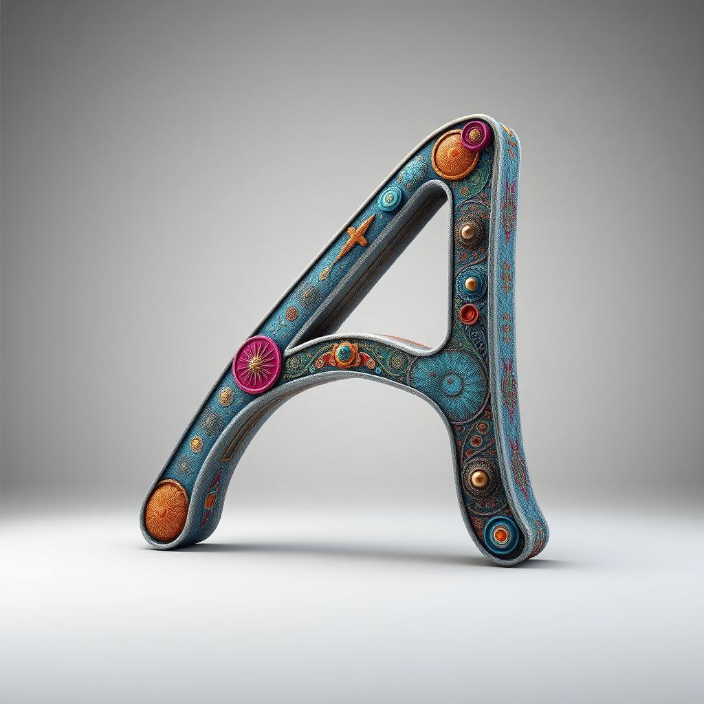 An artistic portrayal of the letter 'A' designed in a unique and eye-catching style