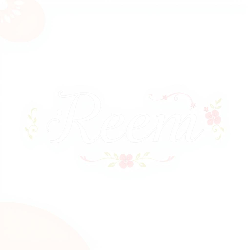 A beautiful and elegant design of the name 'Reem' in Arabic script, featuring soft curves and delicate features