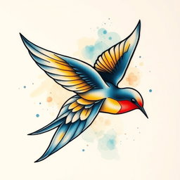 A beautiful swallow tattoo design featuring elegant lines and intricate details
