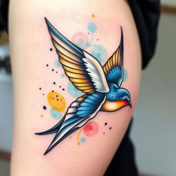 A beautiful swallow tattoo design featuring elegant lines and intricate details