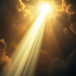 A divine light descending from the sky, symbolizing God's wisdom that transcends everything