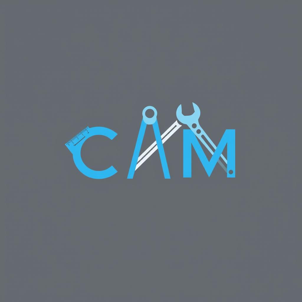 A logo design featuring simple engineering tools such as a ruler, compass, and wrench, creatively arranged to form the letters 'C' and 'M'