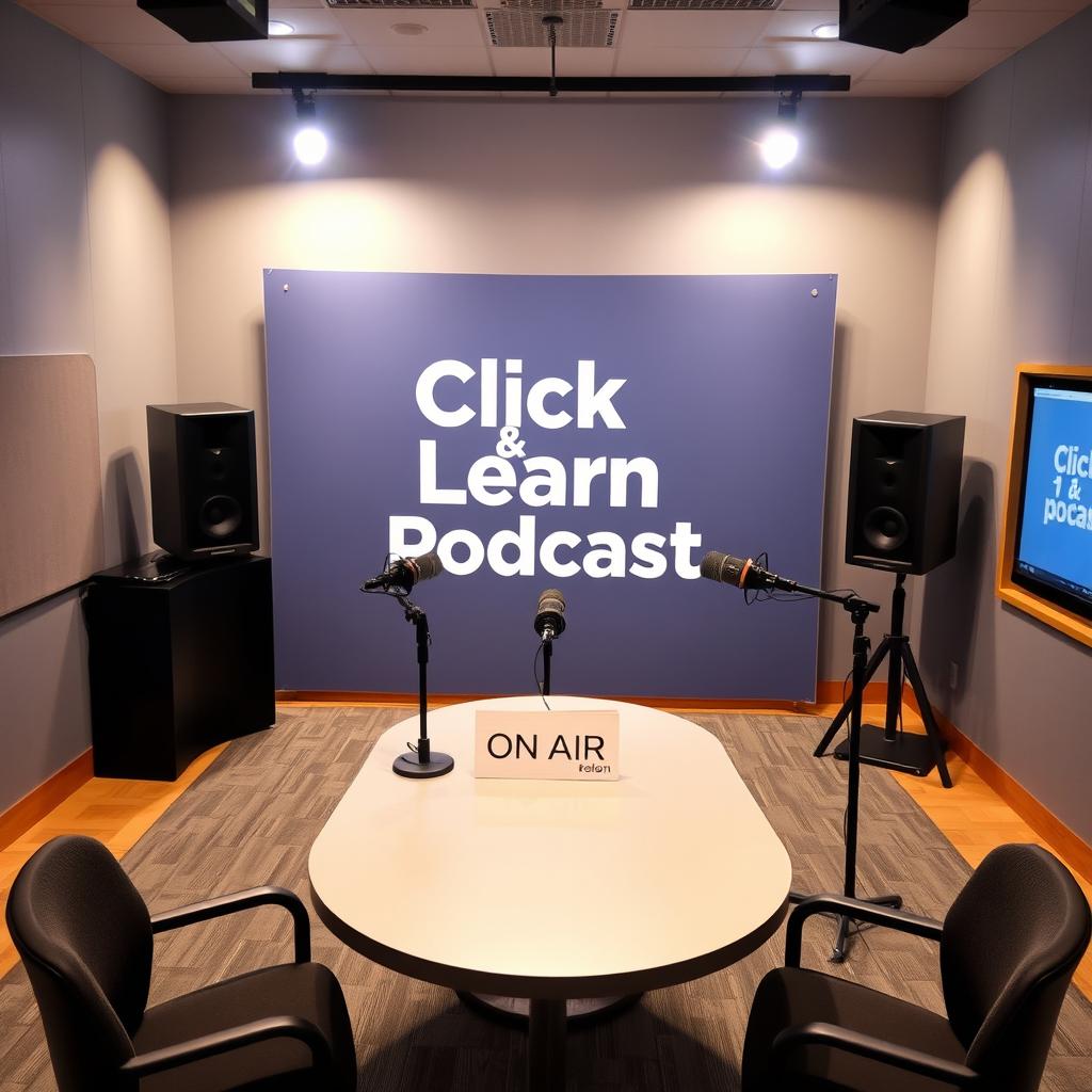 A well-lit recording studio featuring a modern and professional setup