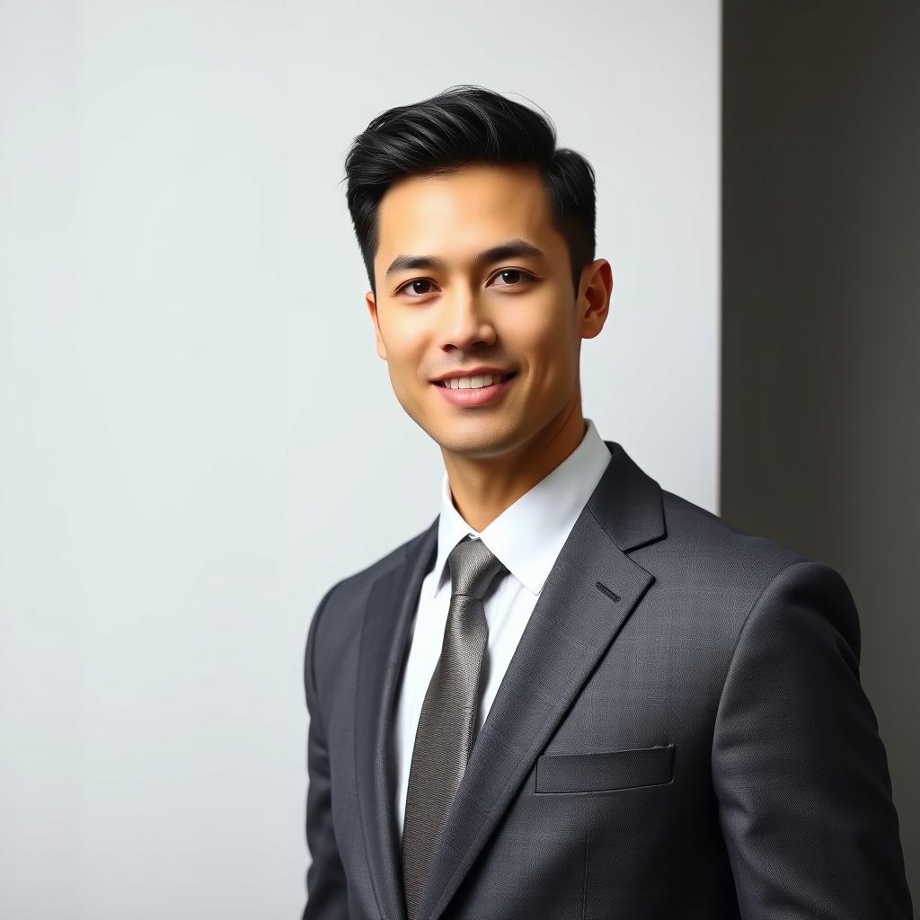 A formal portrait of a professional individual in a business suit