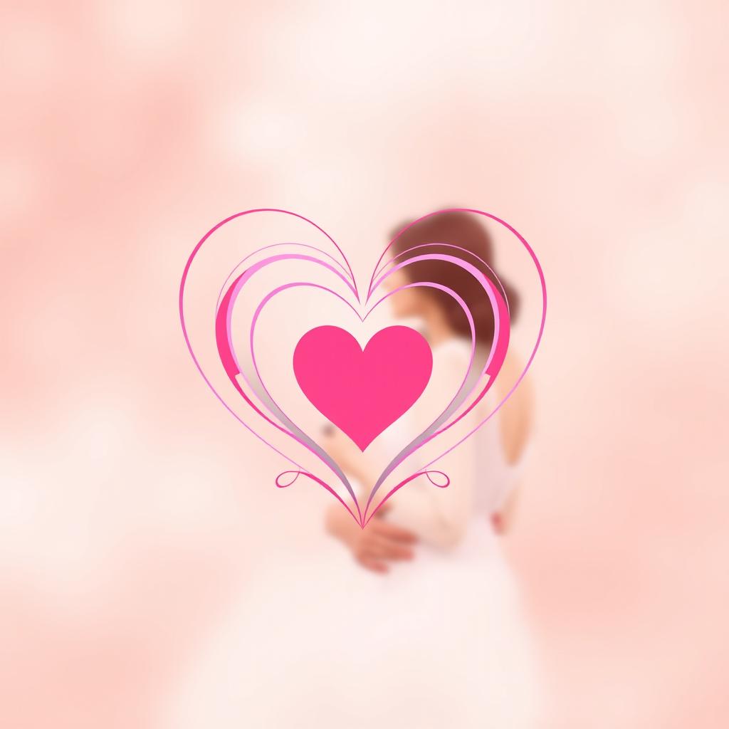 A romantic couple embracing at the center of a heart-shaped logo, designed with elegant lines and a modern aesthetic