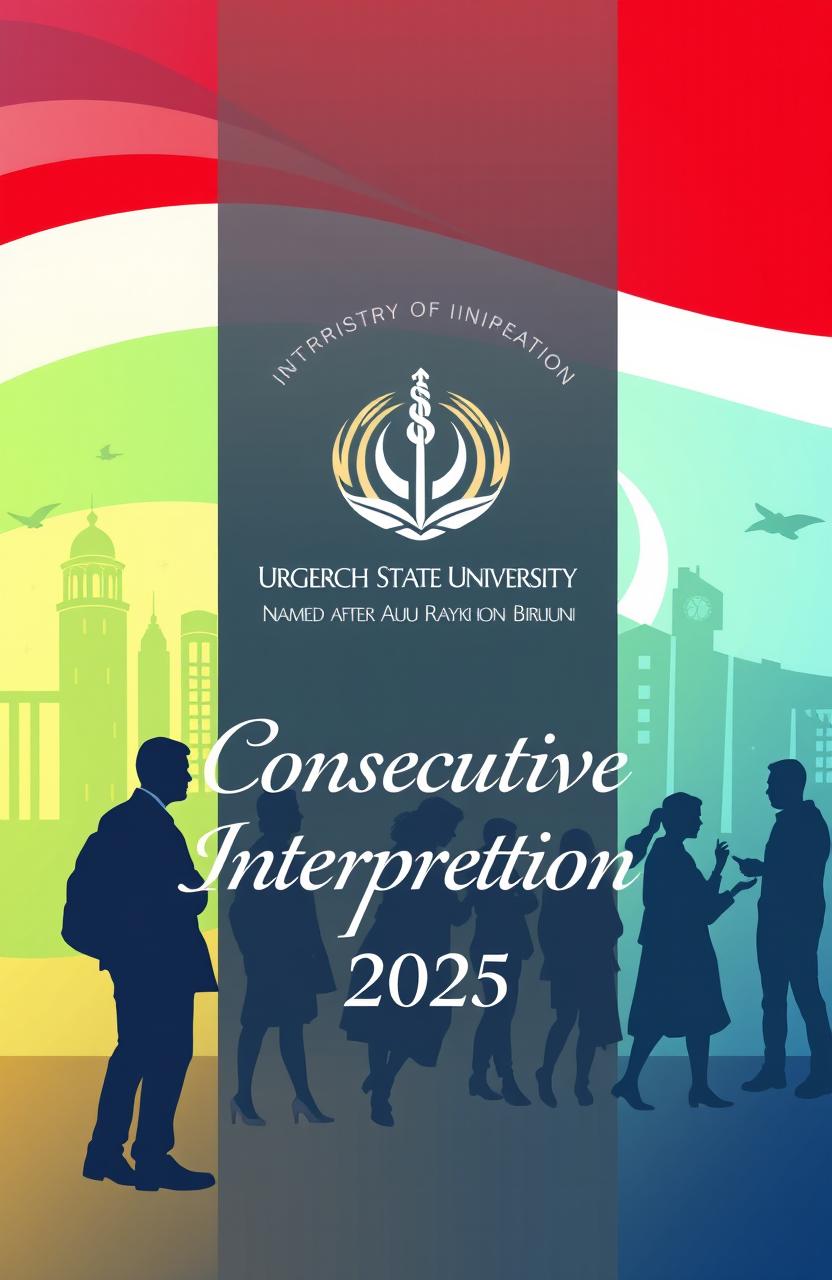 A official and modern design for a poster or brochure representing the Ministry of Higher Education, Science and Innovation of the Republic of Uzbekistan, using Urgench State University named after Abu Raykhon Biruni as the focal point