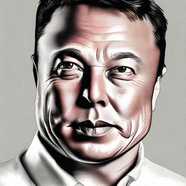 A hyper-realistic portrait of Elon Musk, notable entrepreneur and CEO of SpaceX and Tesla, depicted with a confident and forward-thinking expression