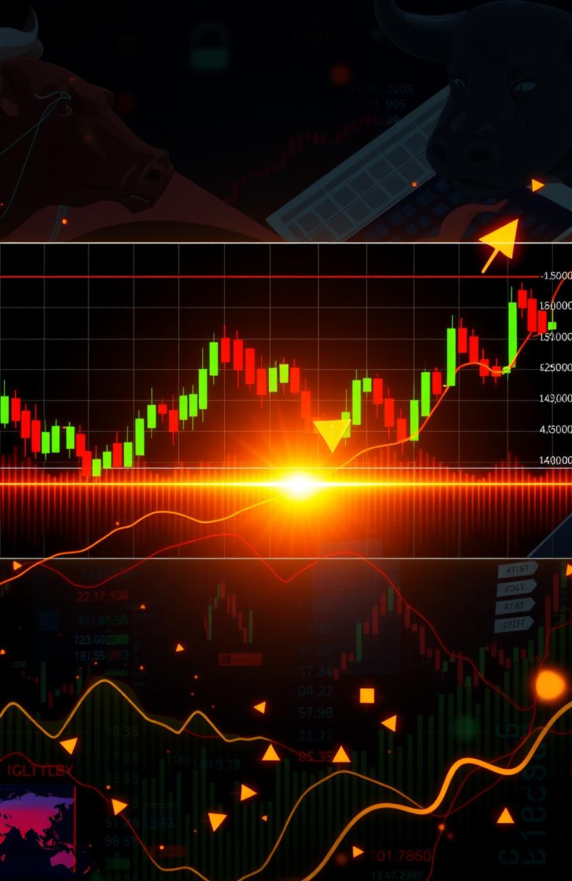 A visually striking representation of a trading strategy based on the golden cross phenomenon in stock trading