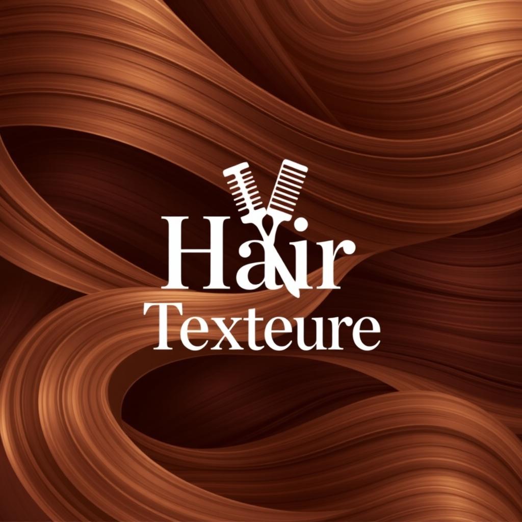A logo design focused on hair texture, featuring elegant and flowing lines that represent different hair types such as straight, wavy, and curly