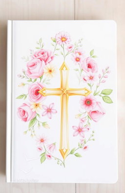 A beautiful Christian book specifically for women, featuring a delicate floral design intertwined with a prominently displayed cross on the cover