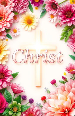 A beautifully designed Christian book cover for women, featuring a vibrant floral background with a variety of colorful flowers elegantly arranged