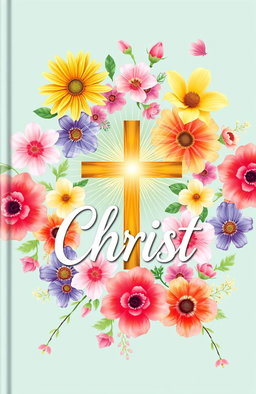 A beautifully designed Christian book cover for women, featuring a vibrant floral background with a variety of colorful flowers elegantly arranged