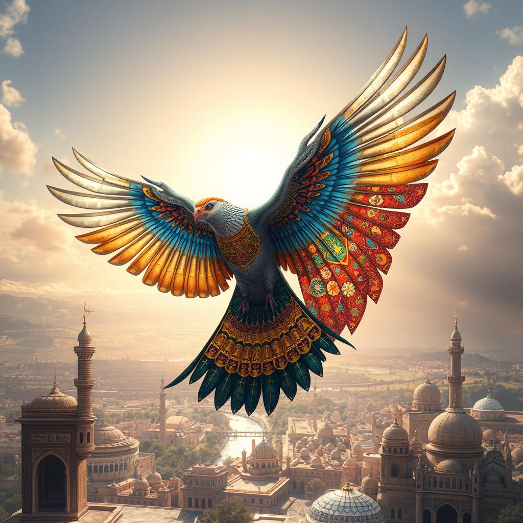 An amazing magical bird with two magnificent wings