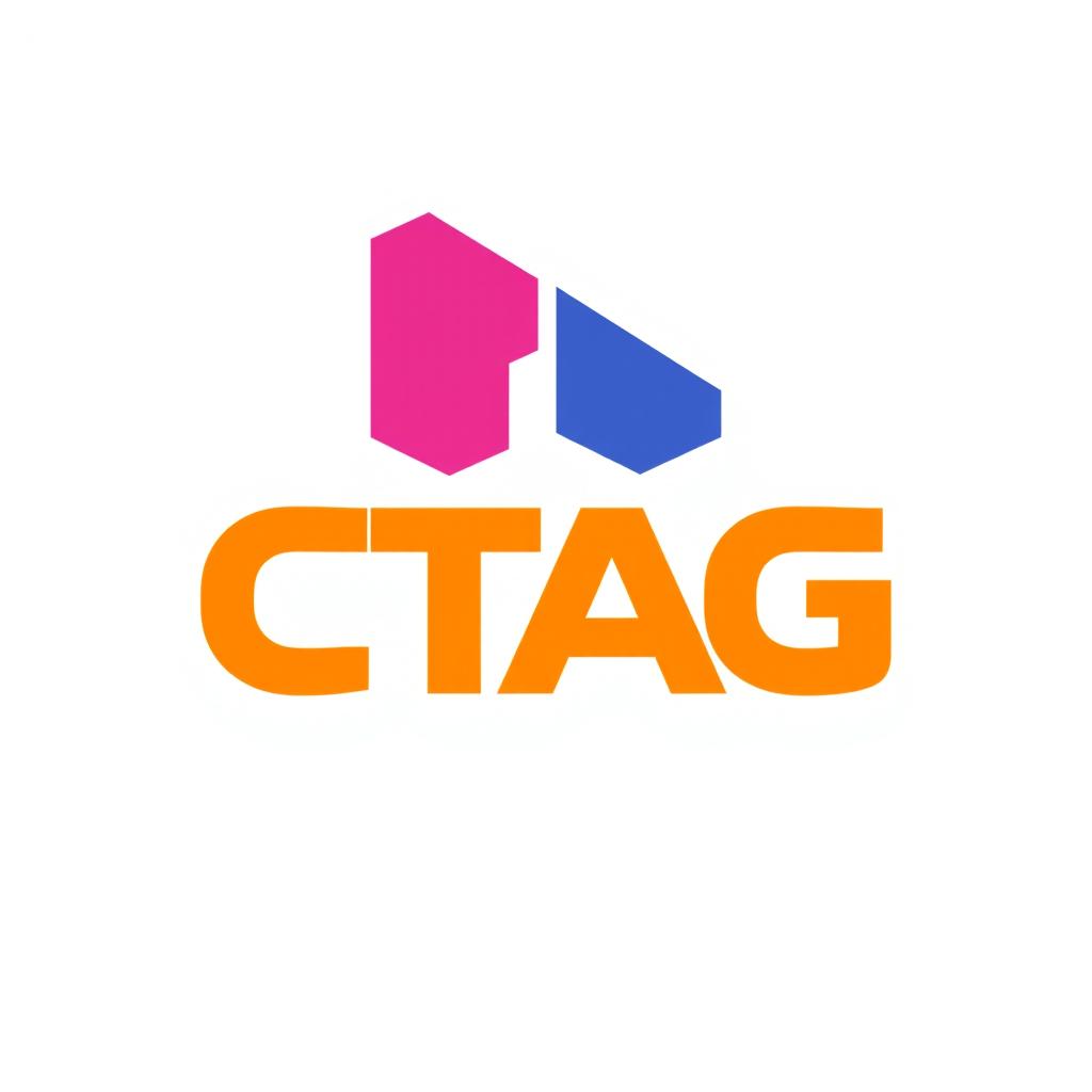 A modern and stylish logo design for CTAG, featuring bold, distinctive typography and a vibrant color scheme