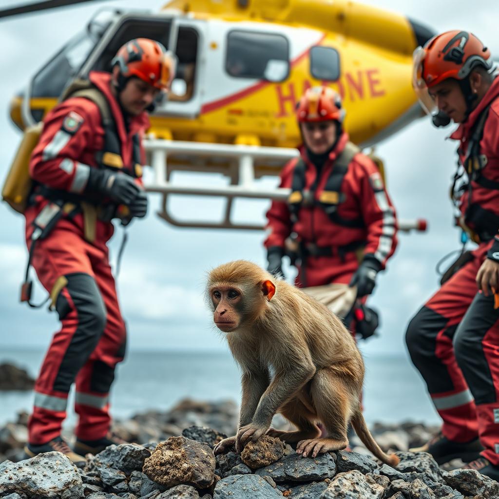 Heroic Rescue: Monkey Saved from Shoreline