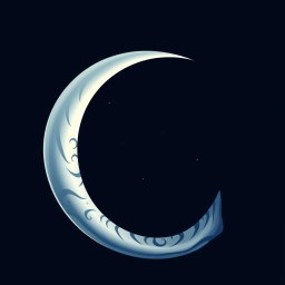 An artistic and creative logo featuring a side-angle image of an elephant tusk seamlessly merging with a crescent moon, set against a starry night background