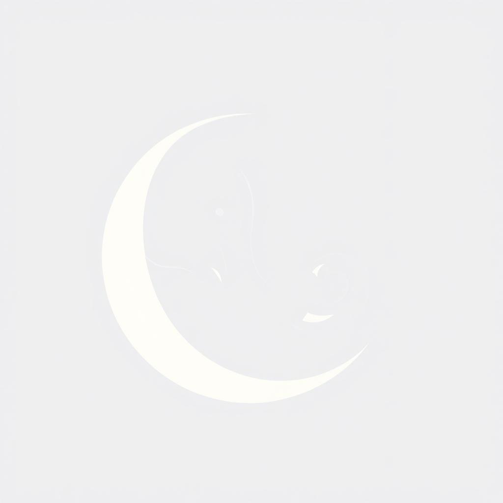 A creatively designed logo featuring a crescent moon that simultaneously resembles an elephant's tusk