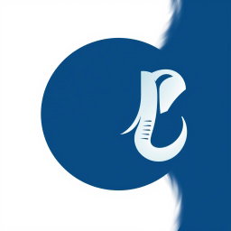 A creatively designed logo featuring a crescent moon that simultaneously resembles an elephant's tusk